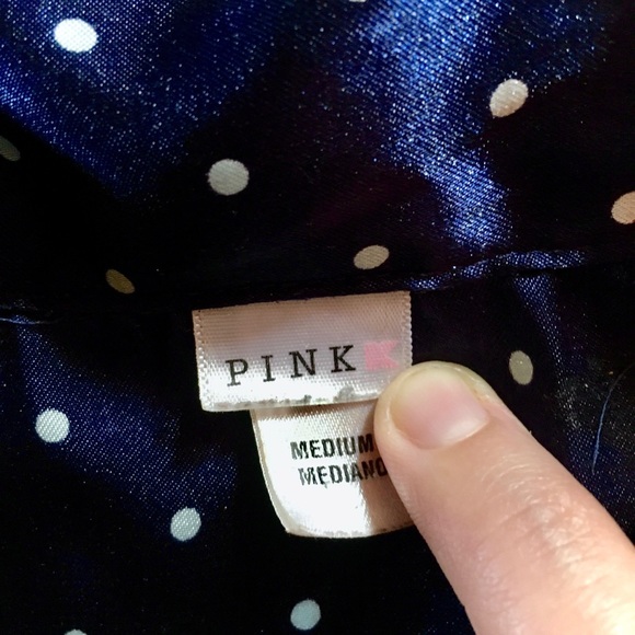 🌙 PINK Silk Pajama Top - Polka Dot - Picture 6 of 9
